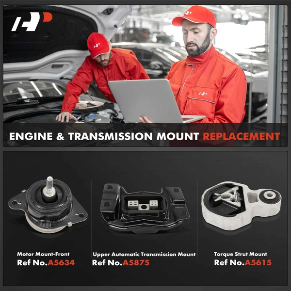 3-Pc Engine Mount and Transmission Mount Kit Front & Upper A-Premium APEM455