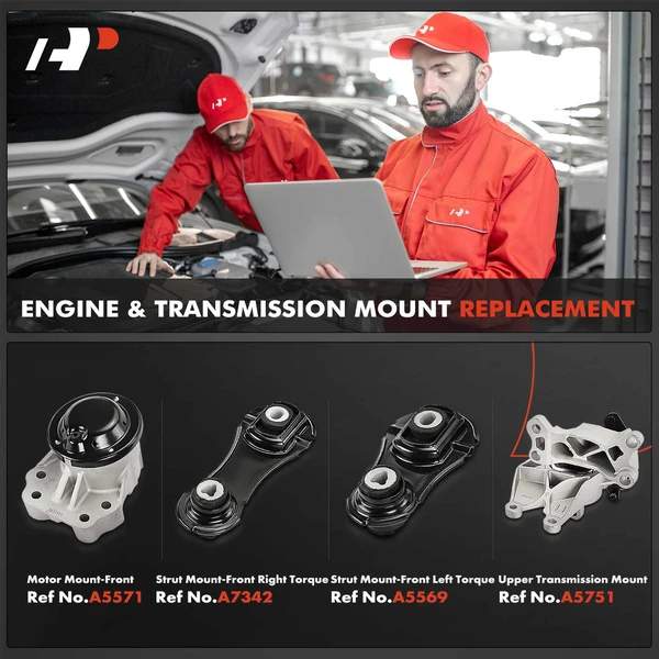 4-Pc Engine Mount and Transmission Mount Kit Front A-Premium APEM462