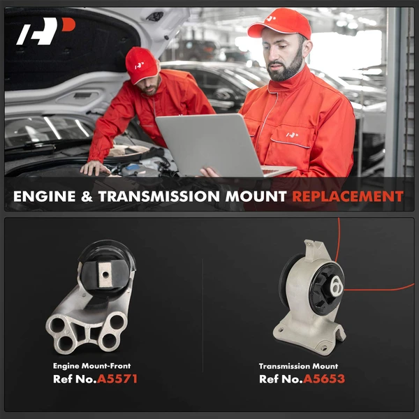 2-Pc Engine Mount + Transmission Mount, Front, A-Premium APEM466