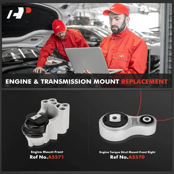 2-Pc Engine Mount + Engine Torque Strut Mount, Front, A-Premium APEM467