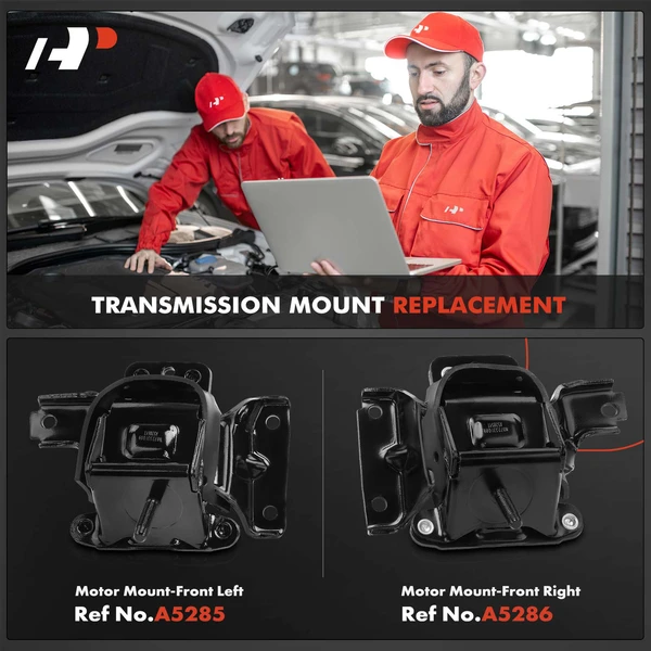 2-Pc Motor Mount, Front Left & Right, A-Premium APEM1198