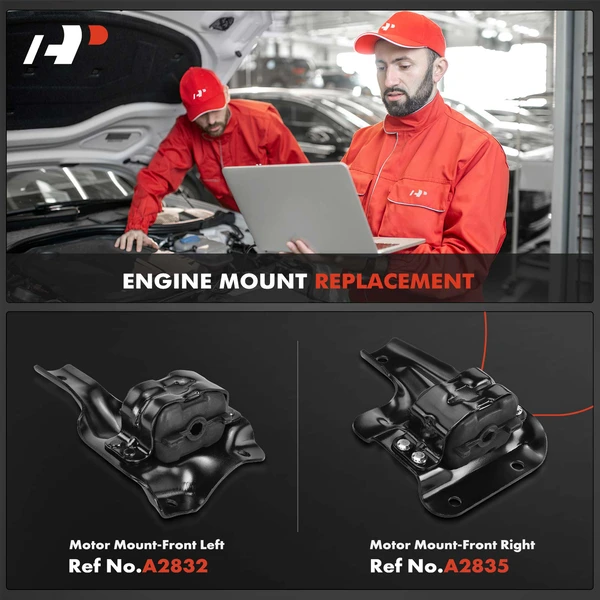 2-Pc Motor Mount, Front Left & Right, A-Premium APEM1023