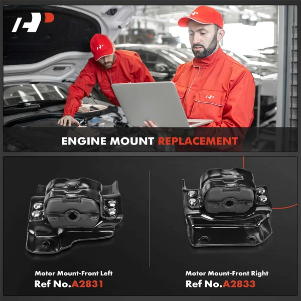 2-Pc Motor Mount Front Left & Front Right A-Premium APEM1030
