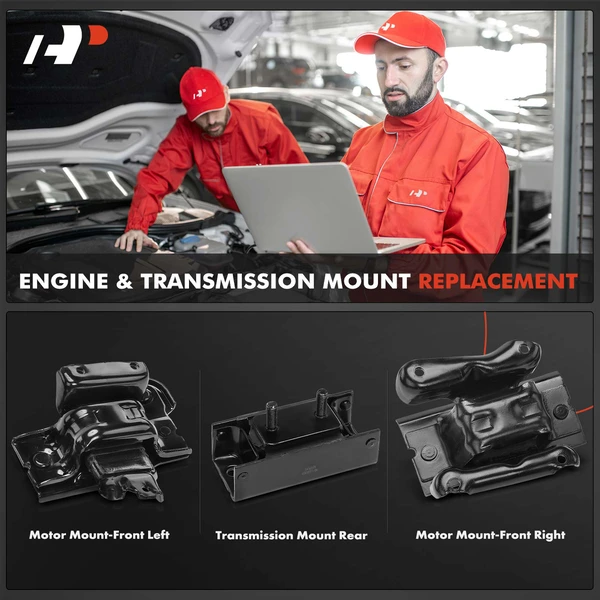 3-Pc Engine Mount and Transmission Mount Kit Front & Rear A-Premium APEM1202