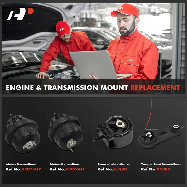4-Pc Motor Mount + Transmission Mount + Torque Strut Mount, Front & Rear, A-Premium APEM1036