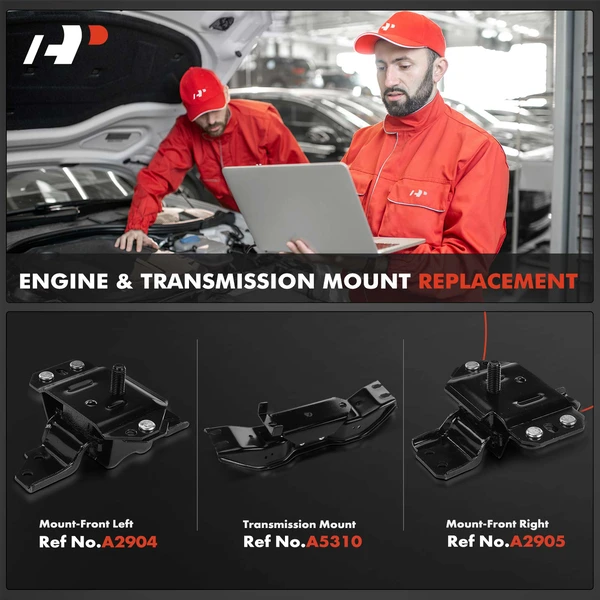 3-Pc Motor Mount + Transmission Mount, Front, A-Premium APEM1044