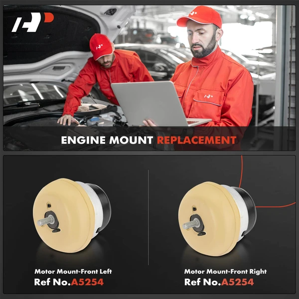 2-Pc Motor Mount, Front Left & Right, A-Premium APEM1049