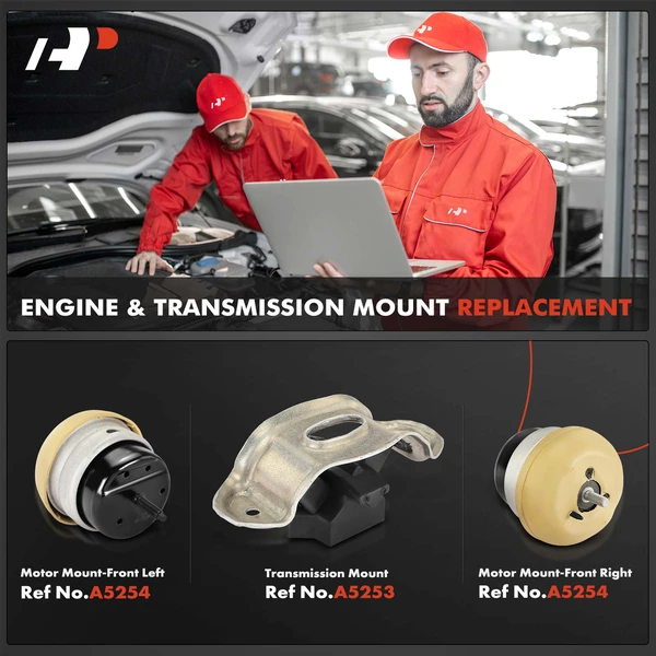 3-Pc Engine Mount and Transmission Mount Kit Front Left & Front Right A-Premium APEM1051