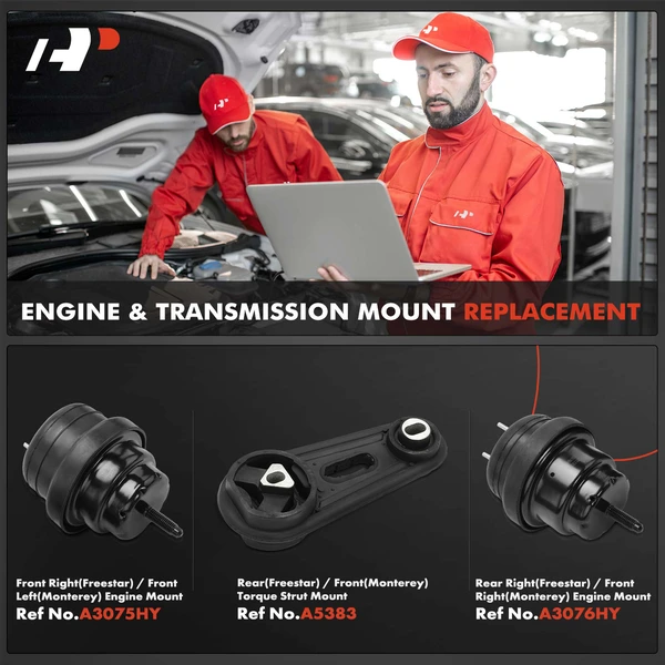 3-Pc Engine Mount and Transmission Mount Kit Front & Rear A-Premium APEM1152