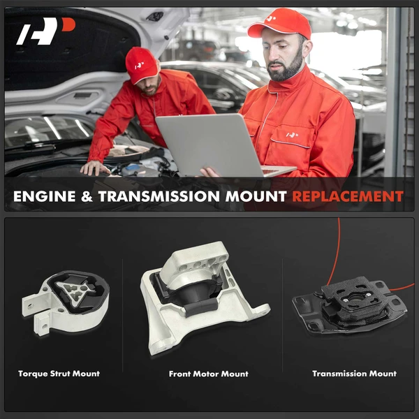 3-Pc Motor Mount + Transmission Mount + Torque Strut Mount, Front, A-Premium APEM1157