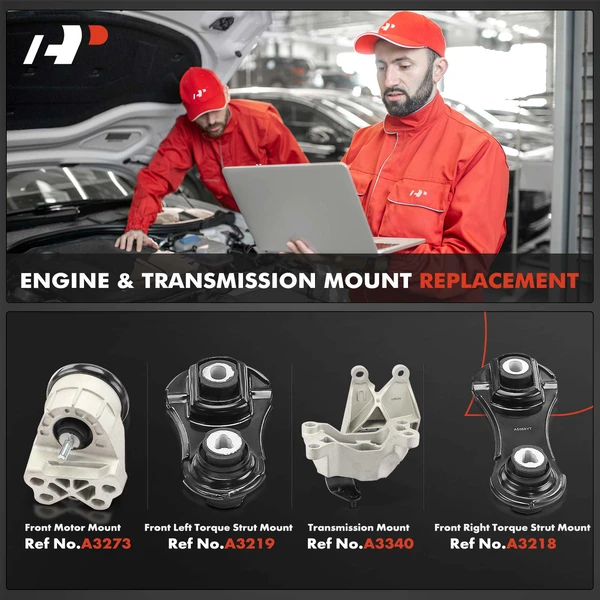 4-Pc Engine Mount and Transmission Mount Kit Front A-Premium APEM1186