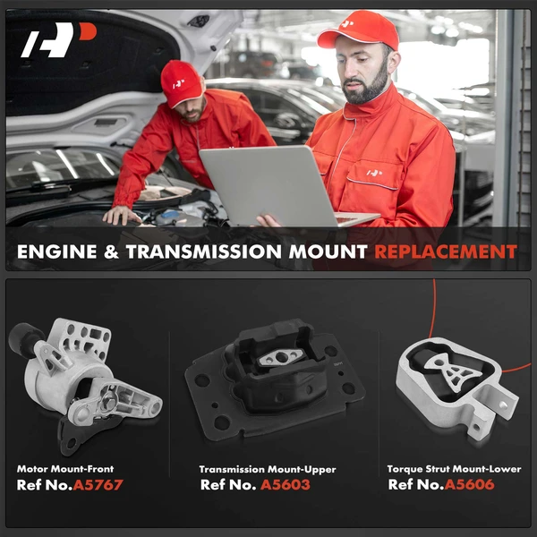 3-Pc Motor Mount + Transmission Mount + Torque Strut Mount, Front, A-Premium APEM1190