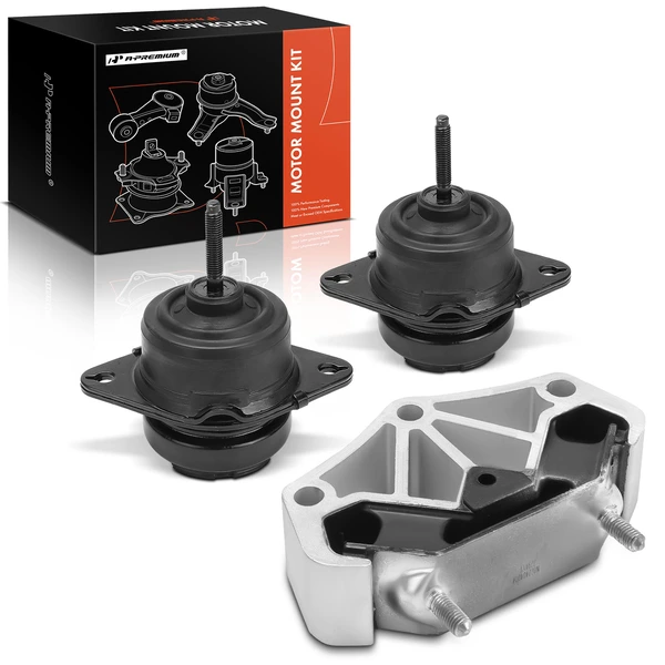 3-Pc Engine Motor + Transmission Mount, A-Premium APEM1298