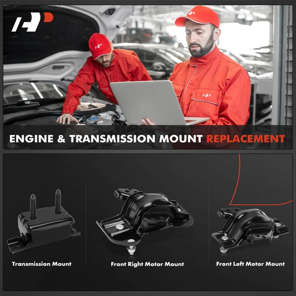 3-Pc Engine Mount and Transmission Mount Kit Front Left & Front Right A-Premium APEM1300