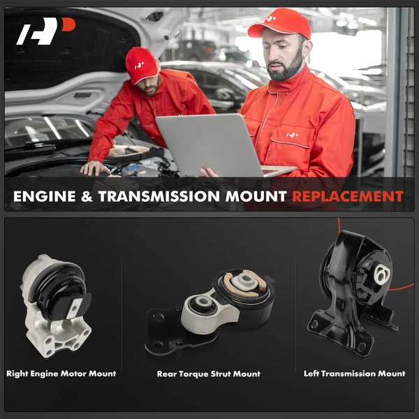 3-Pc Torque Strut Mount + Engine Motor Mount + Transmission Mount, A-Premium APEM1312