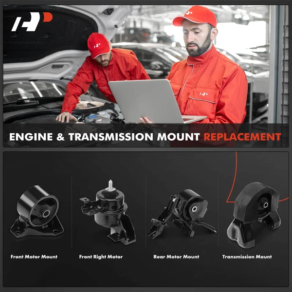 4-Pc Engine Mount and Transmission Mount Kit Front & Rear A-Premium APEM168