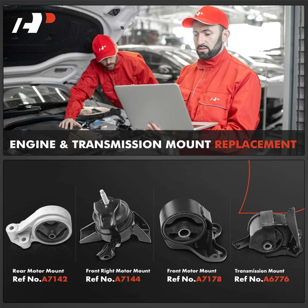 4-Pc Motor Mount + Transmission Mount, Front & Rear, A-Premium APEM169