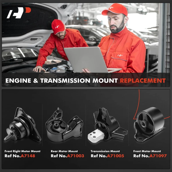 4-Pc Engine Mount and Transmission Mount Kit Front & Rear A-Premium APEM345