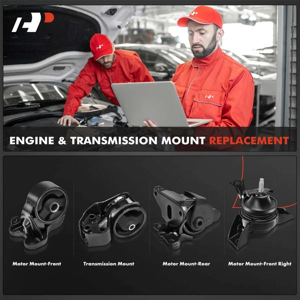 4-Pc Engine Mount and Transmission Mount Kit Front & Rear A-Premium APEM350