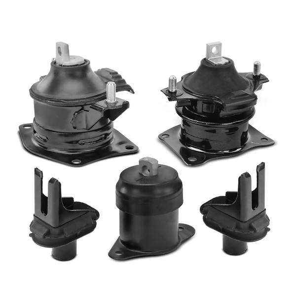 5-Pc Engine Motor Mount-Hydraulic with vacuum pin + Motor Mount + Center Suspension Mount, Front & Rear, A-Premium APEM236