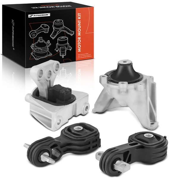 4-Pc Engine Mount without Bracket + Engine Torque Strut Mount + Transmission Mount, Front, A-Premium APEM237