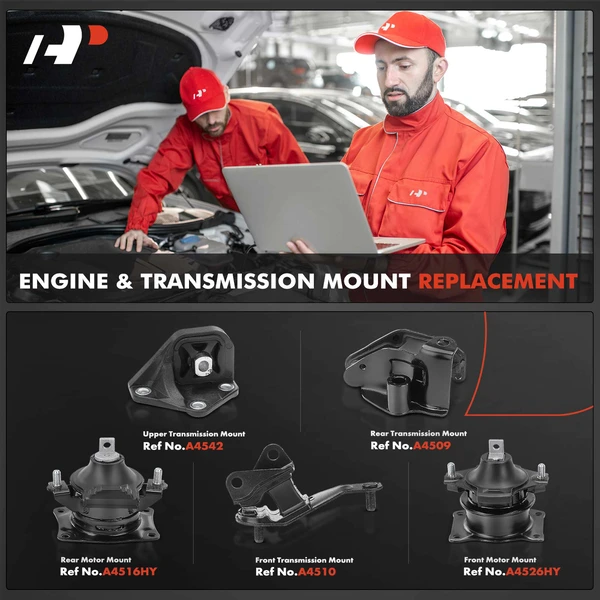 5-Pc Engine Mount and Transmission Mount Kit Front & Rear A-Premium APEM238