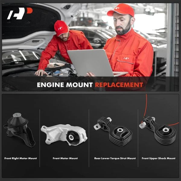 4-Pc Engine Mount and Transmission Mount Kit Front & Rear A-Premium APEM281