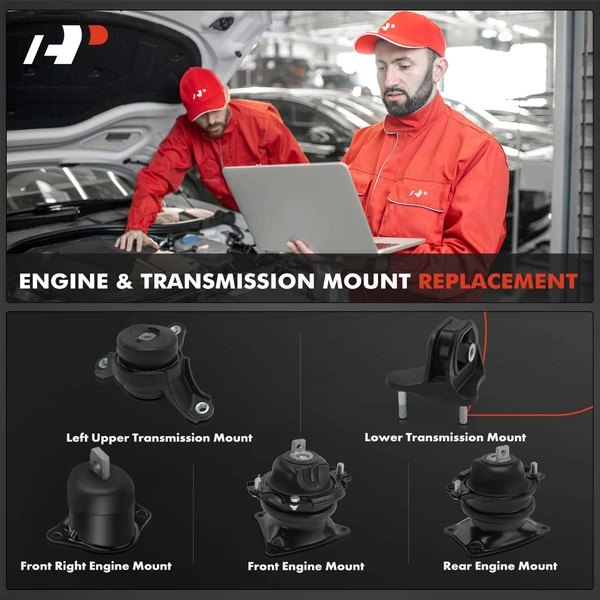 5-Pc Transmission Mount + Engine Mount A-Premium APEM1533