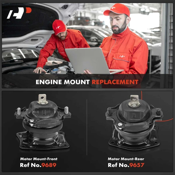 2-Pc Motor Mount with Electrical Connector, Front & Rear, A-Premium APEM563
