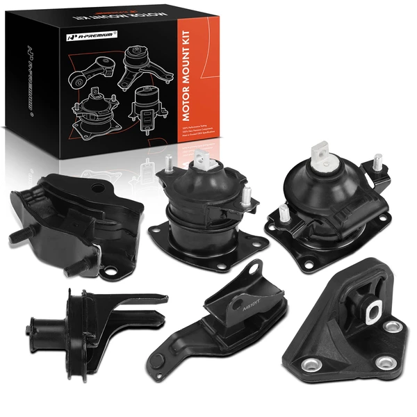 2003-2007 Honda Accord 6-Pc Engine Mount and Transmission Mount Kit Front & Rear A-Premium APEM576