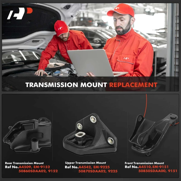 3-Pc Transmission Mount Front & Rear A-Premium APEM577