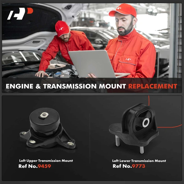 2-Pc Transmission Mount, Left, A-Premium APEM579