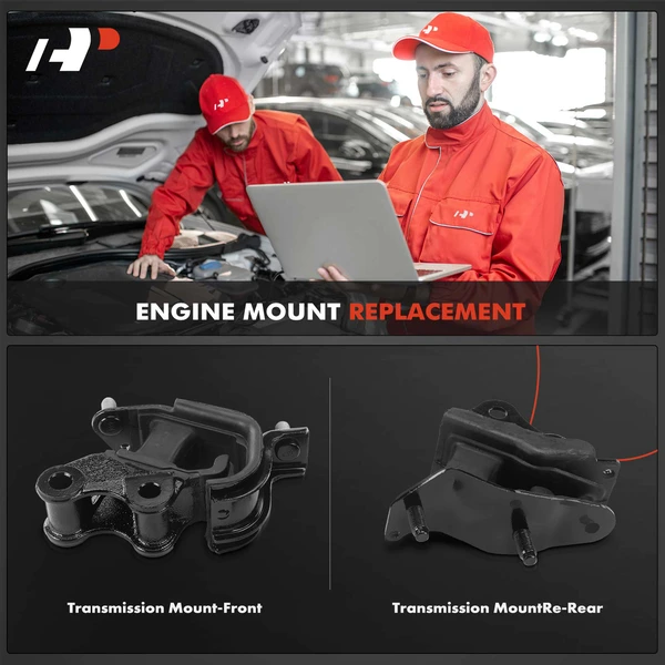 2-Pc Transmission Mount, Front & Rear, A-Premium APEM581