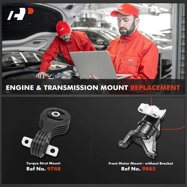 2-Pc Engine Mount and Transmission Mount Kit Front A-Premium APEM585