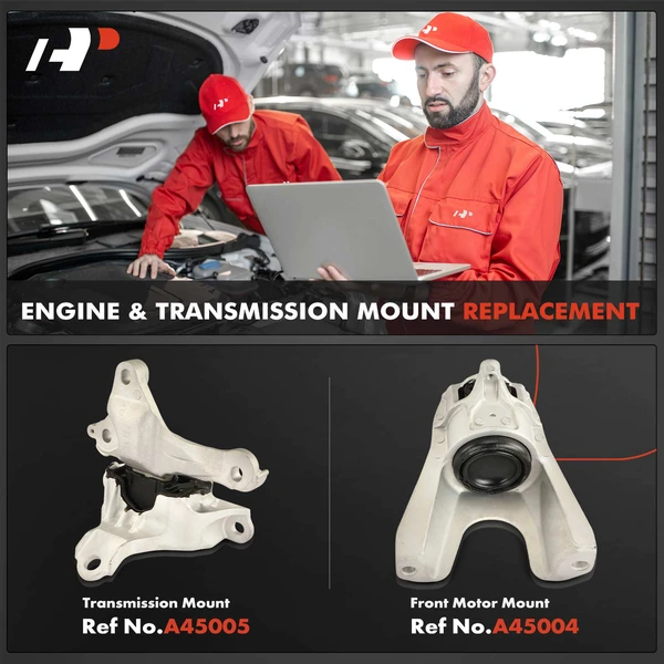 2-Pc Motor Mount + Transmission Mount, Front, A-Premium APEM588