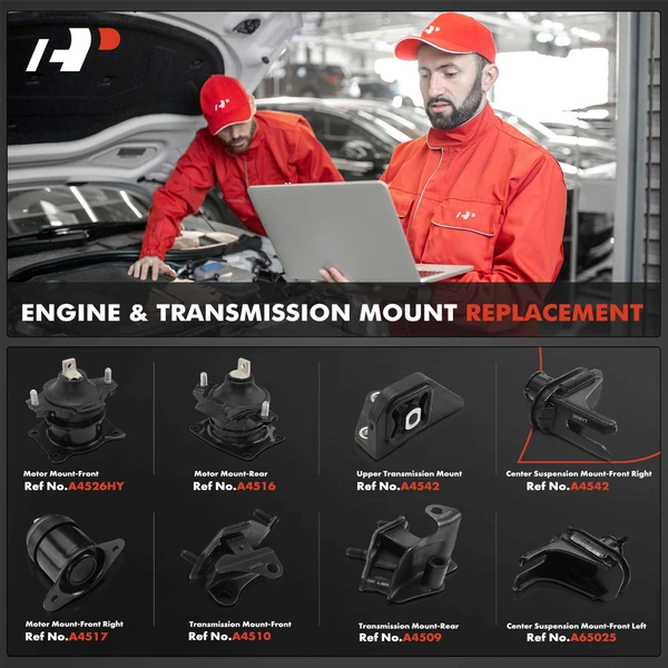 8-Pc Engine Mount Front & Rear A-Premium APEM596