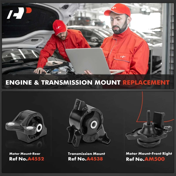 3-Pc Motor Mount + Transmission Mount, Front & Rear, A-Premium APEM597