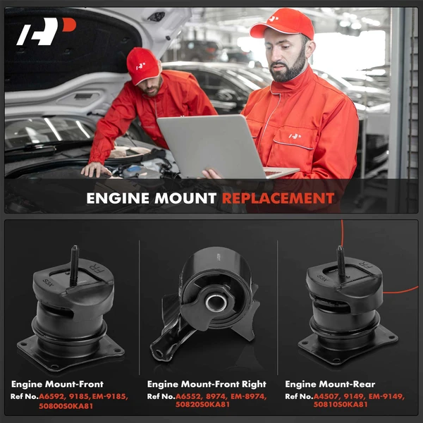 3-Pc Engine Mount, Front & Rear, A-Premium APEM601