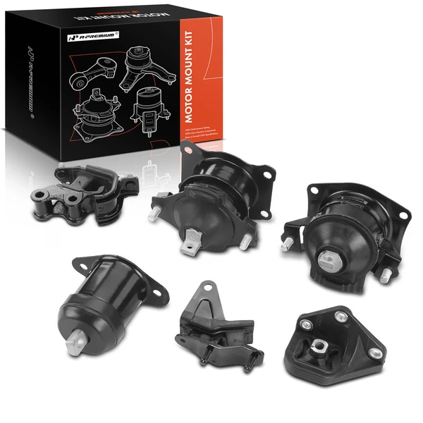 2003-2007 Honda Accord 6-Pc Engine Mount and Transmission Mount Kit Front & Rear A-Premium APEM604