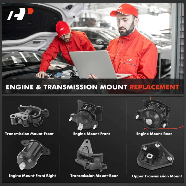 6-Pc Engine Mount and Transmission Mount Kit Front & Rear A-Premium APEM604