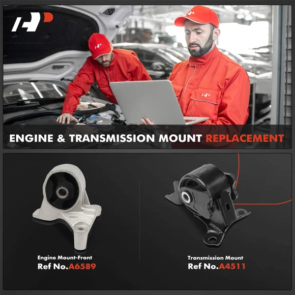 2-Pc Engine Mount + Transmission Mount, Front, A-Premium APEM606