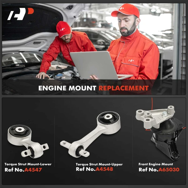 3-Pc Engine Mount + Torque Strut Mount, Front, A-Premium APEM609