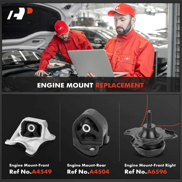 3-Pc Engine Mount, Front & Rear, A-Premium APEM612