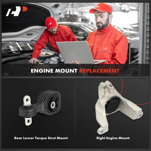 2-Pc Engine Mount and Transmission Mount Kit Rear & Right A-Premium APEM617