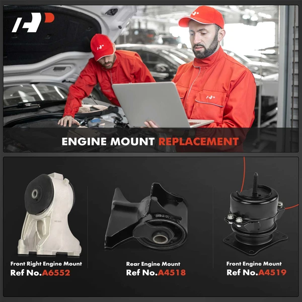 3-Pc Engine Mount Front & Rear A-Premium APEM623