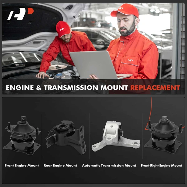 4-Pc Engine Mount + Automatic Transmission Mount, A-Premium APEM1380