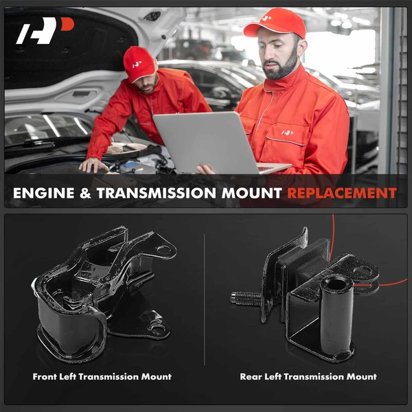 2-Pc Transmission Mount, Left, A-Premium APEM1382