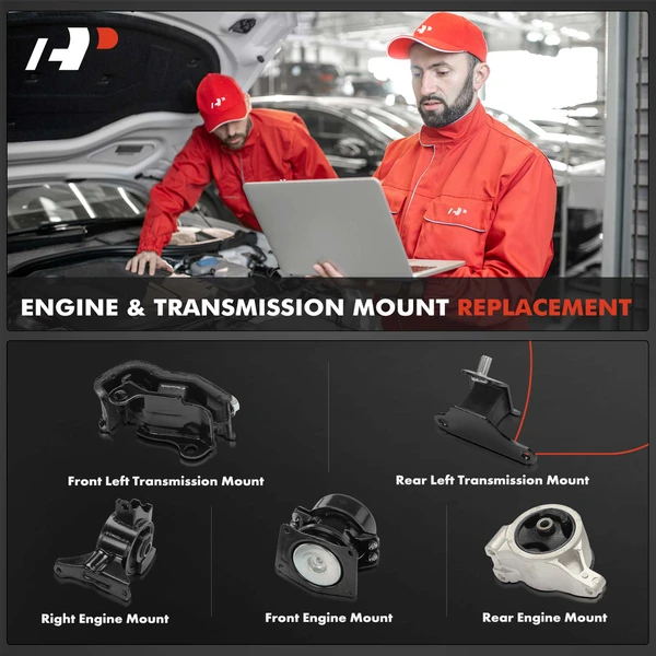 5-Pc Engine Mount and Transmission Mount Kit Front & Rear A-Premium APEM1388