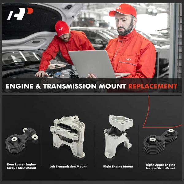 4-Pc Engine Mount and Transmission Mount Kit Left & Right & Rear A-Premium APEM1405