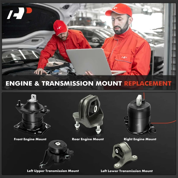 5-Pc Front Engine Mount + Rear Engine Mount + Right Engine Mount + Left Upper Transmission Mount + Left Lower Transmission Mount, A-Premium APEM1407